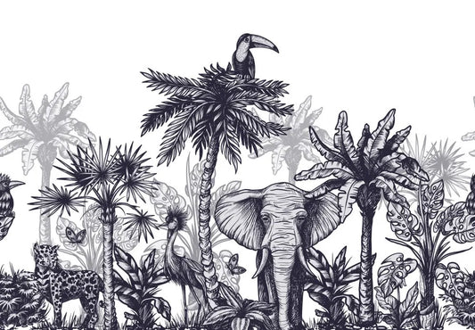 Wild animals in rainforest