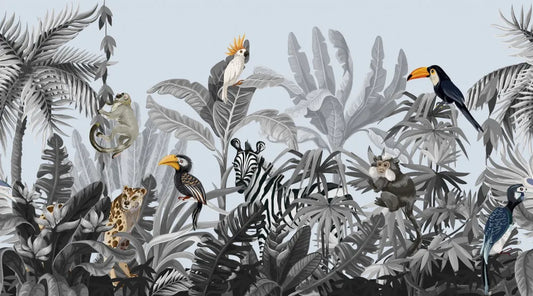 Animals and birds in the tropics