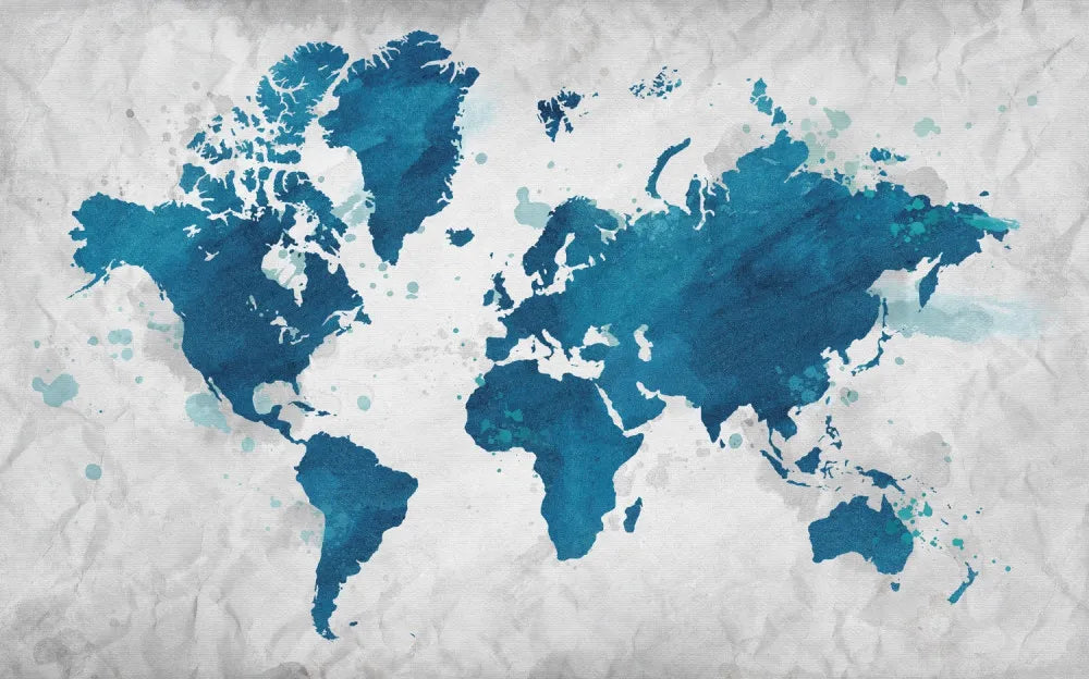 Watercolor map of the world