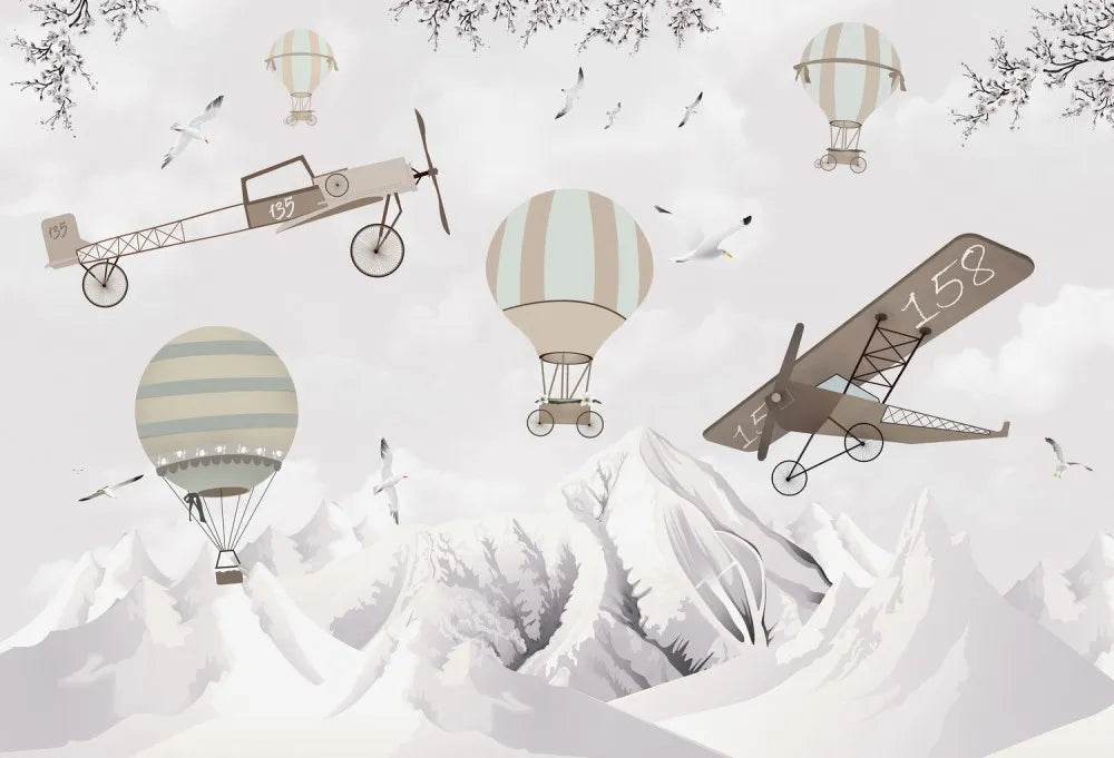 Flying over mountains