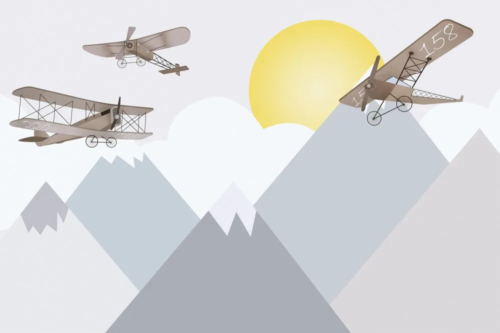 Planes in the sky at dawn