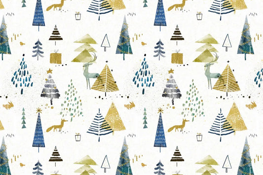 The beasts of the forest in the Christmas forest