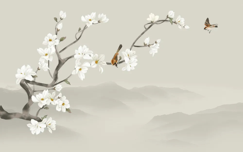 Blooming Magnolia in the mountains
