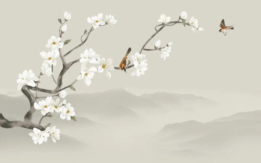 Blooming Magnolia in the mountains