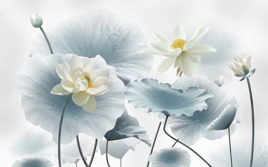 Delicate Lotus flowers 3D