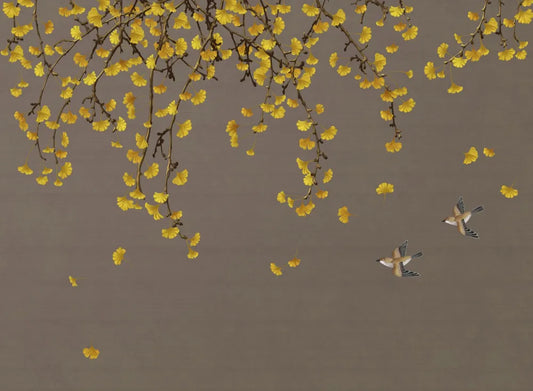 Golden foliage and birds