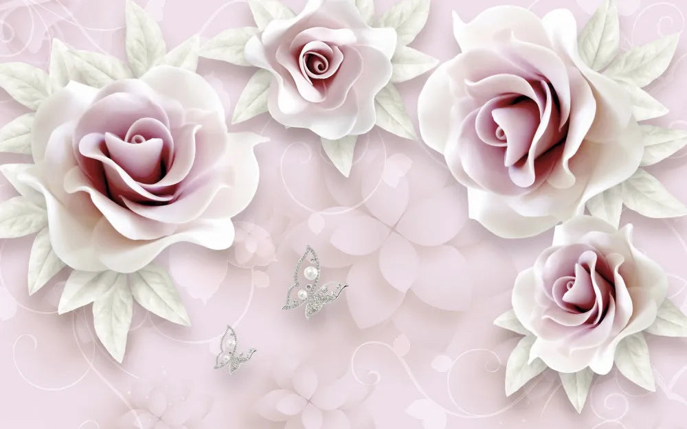 Delicate cream roses 3D