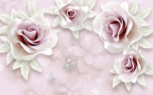 Delicate cream roses 3D