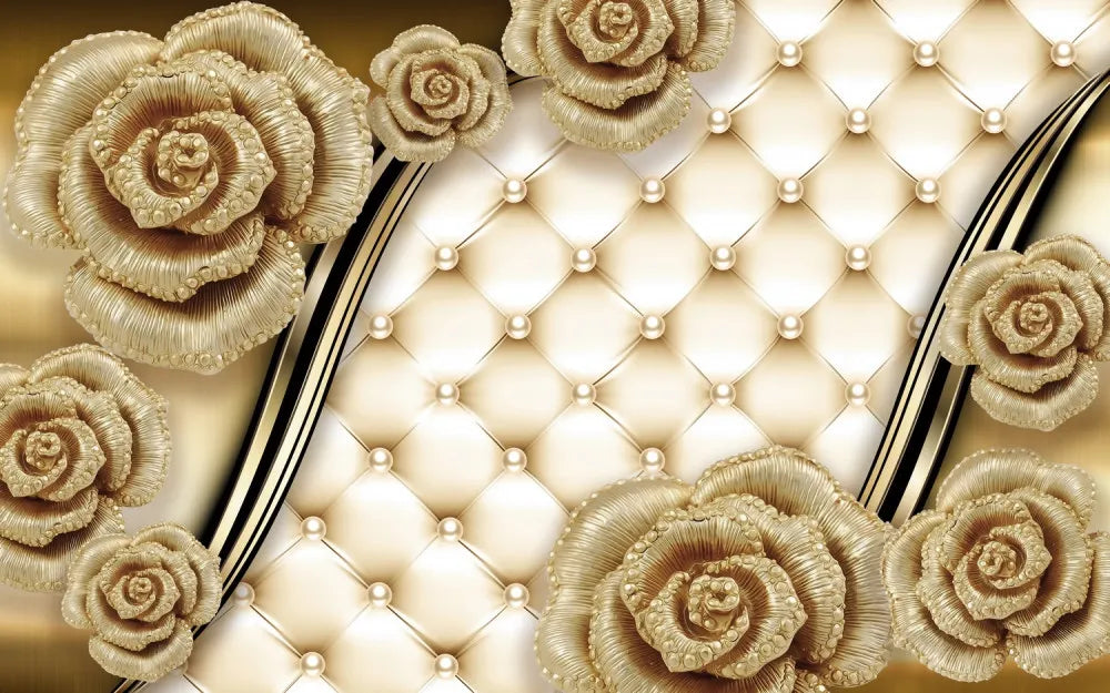 Precious roses with pearls 3D