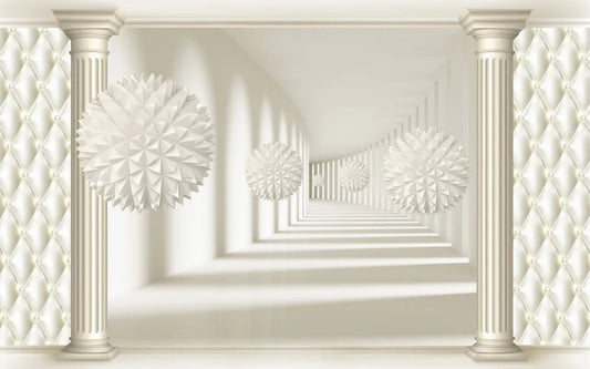 Secret corridor with spheres 3D