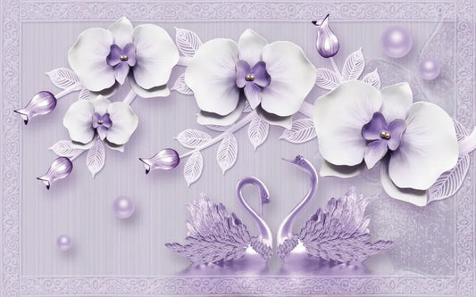 Purple orchids 3D