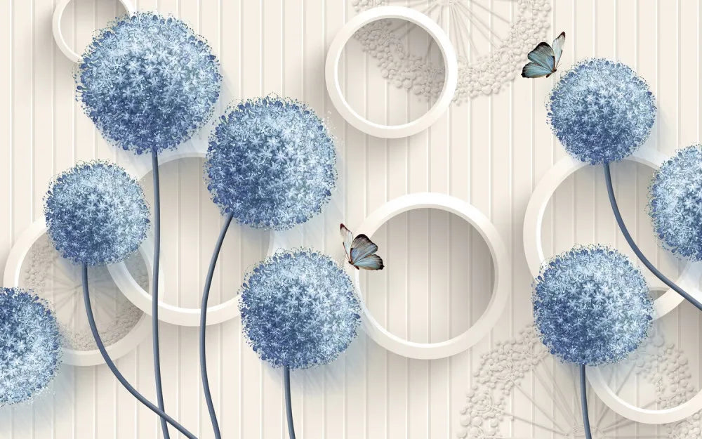 Mysterious blue flowers 3D