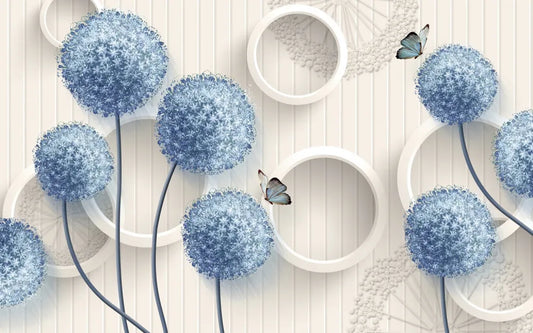 Mysterious blue flowers 3D