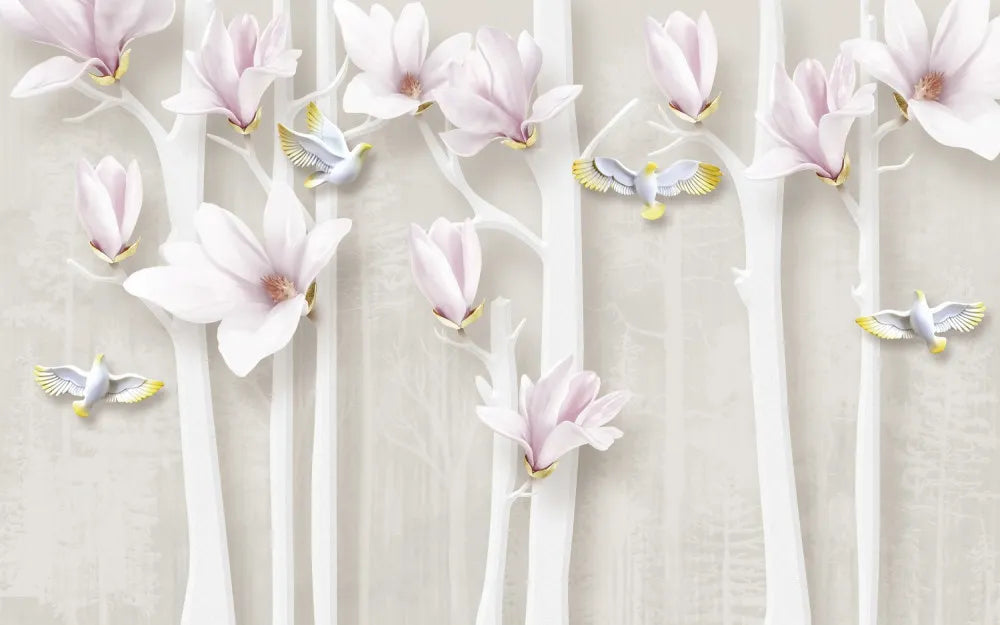 Spring blooming Magnolia 3D