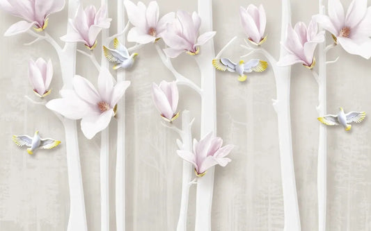 Spring blooming Magnolia 3D
