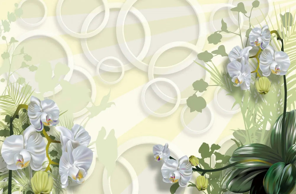 Mother of pearl Orchid with the rings 3D