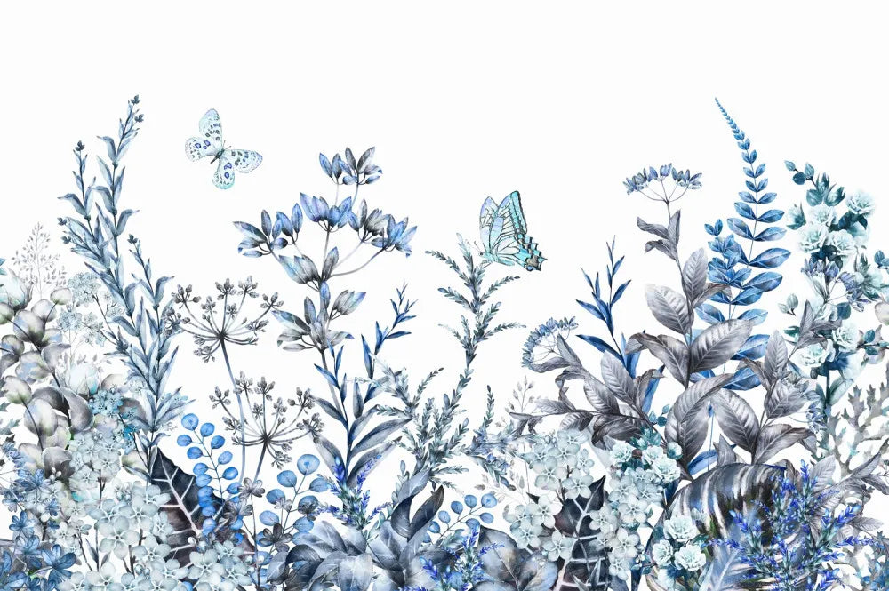 Dawn in a field of flowers.