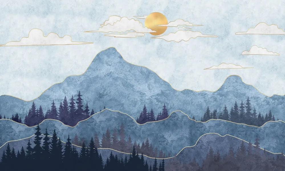 Mysterious dawn in the mountains