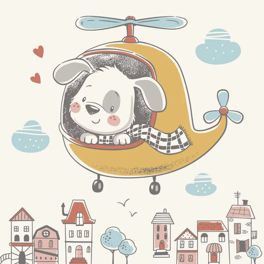The puppy in the helicopter