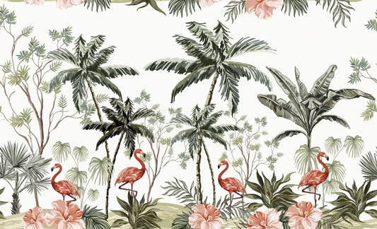 Flamingo in the rain forest