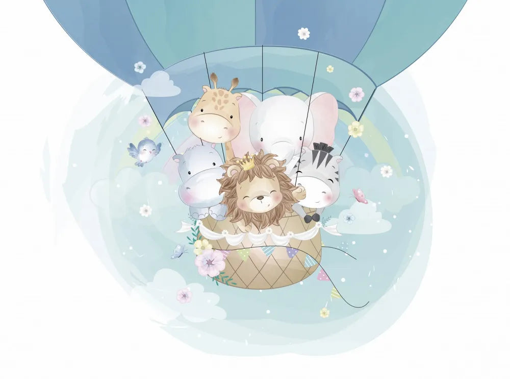 The flight of the animals on the ball