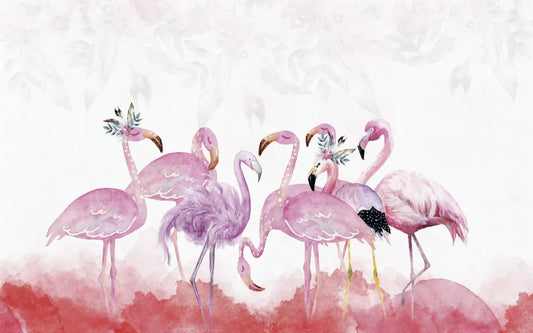 Delicate pink flamingos