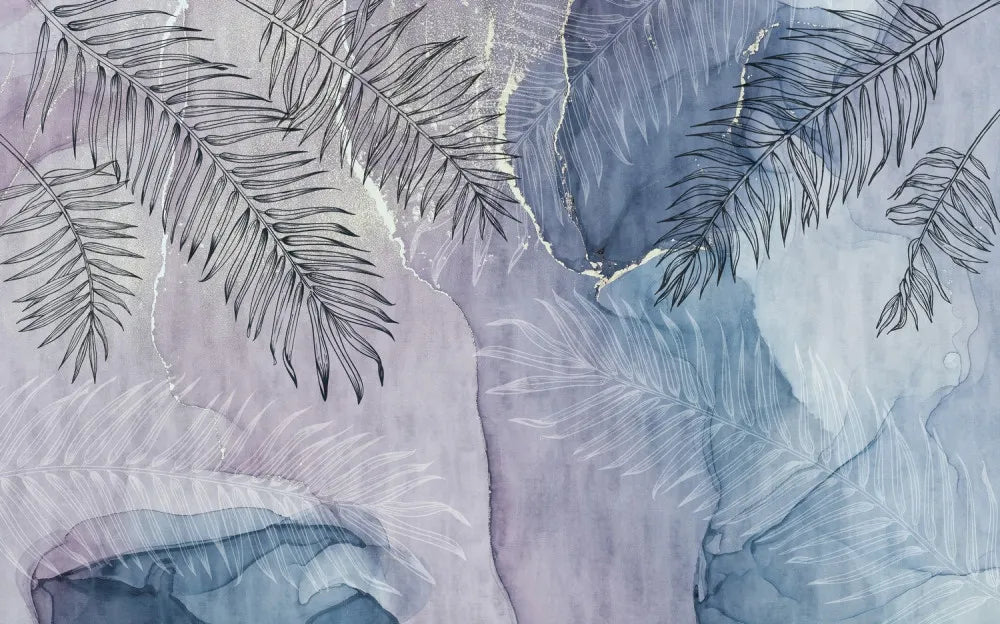 Foliage over watercolor stitch