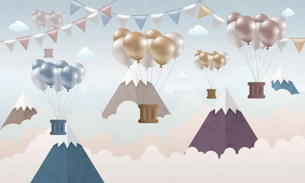 Hot air balloon festival in the mountains