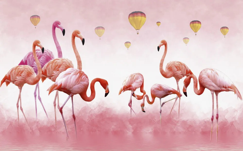 Flamingo in a foggy 3D
