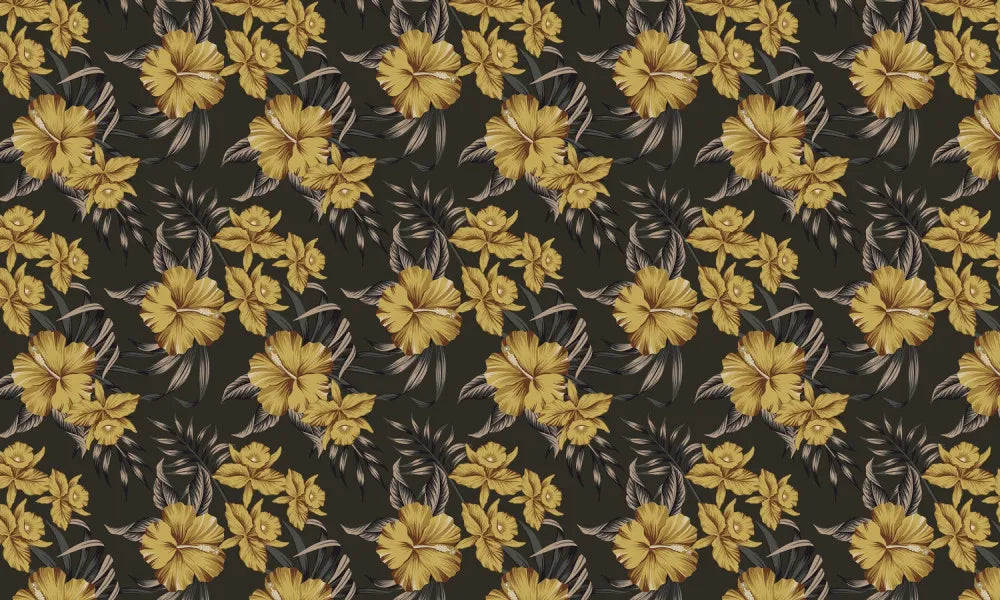 Golden flowers in the night