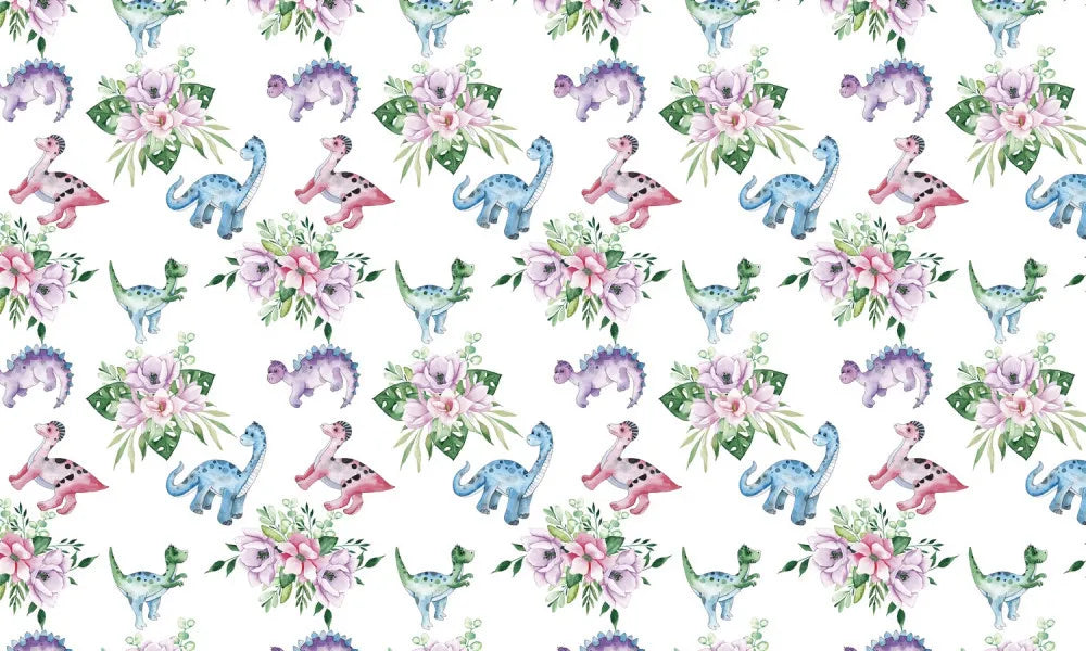 Dinosaurs in flowers