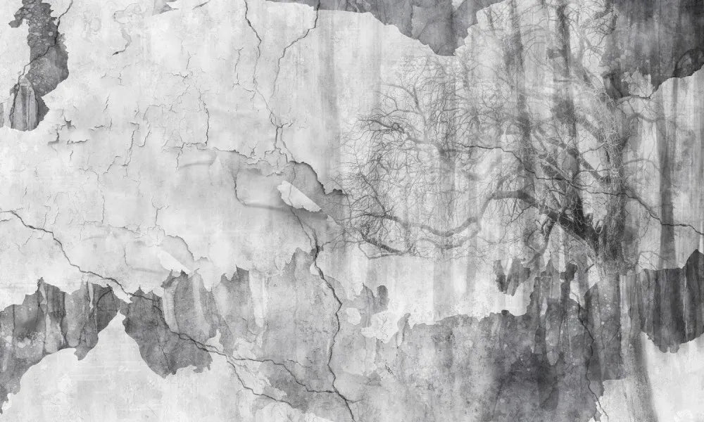 Tree on vintage wall