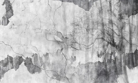 Tree on vintage wall