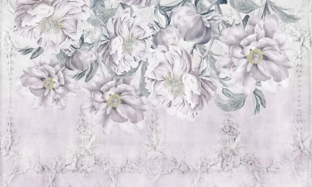 Delicate peonies on the wall