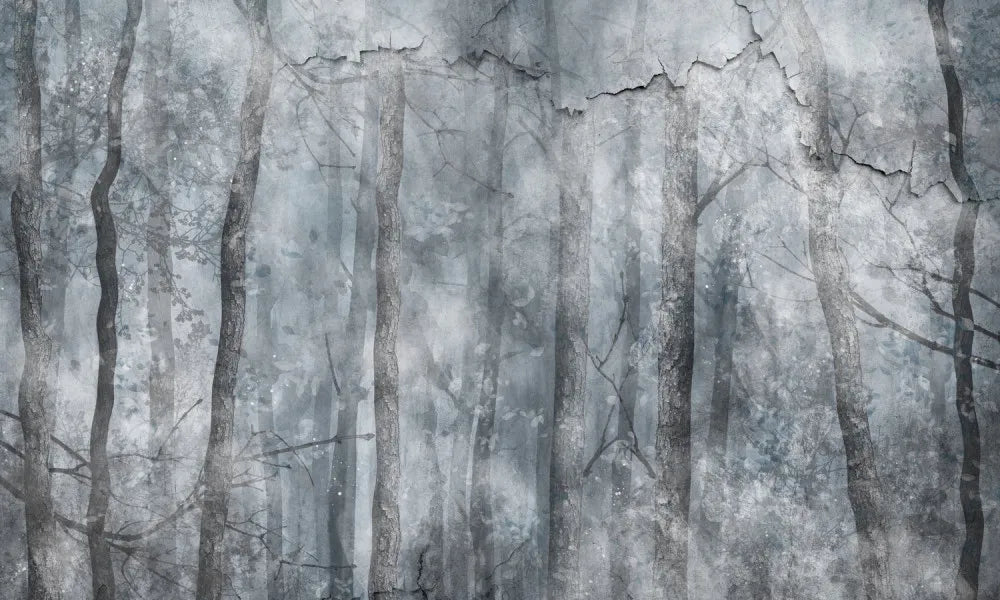 Misty trees on the wall