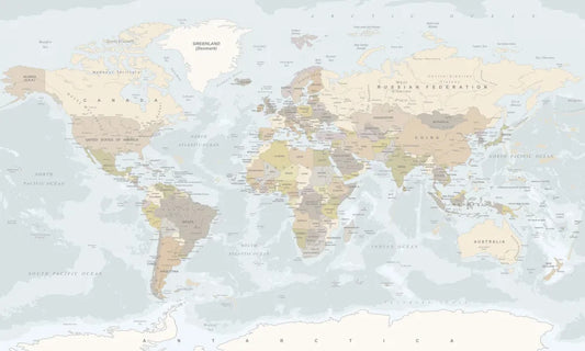 World map in English