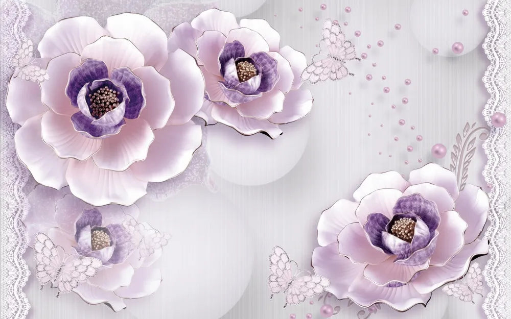 Purple flowers 3D