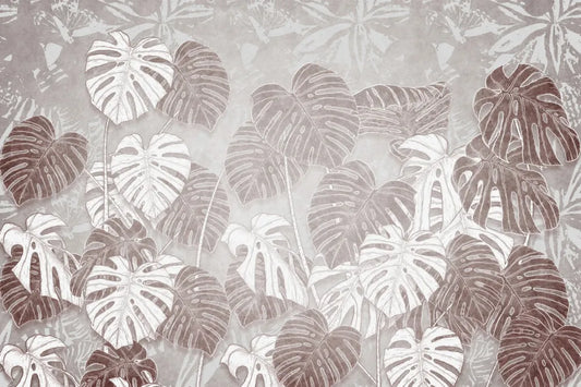 Tropical monstera leaves