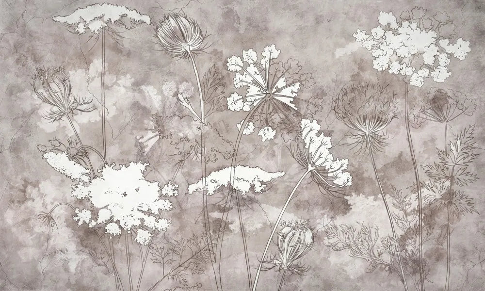 Field of flowers, drawing