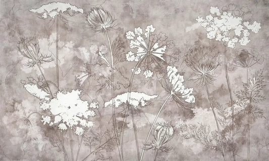 Field of flowers, drawing