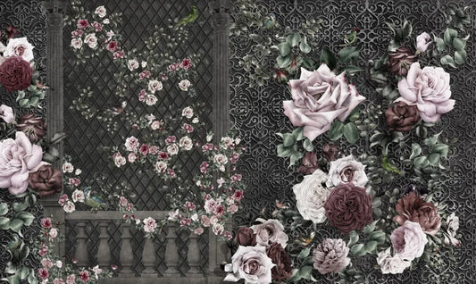 Blooming rose garden