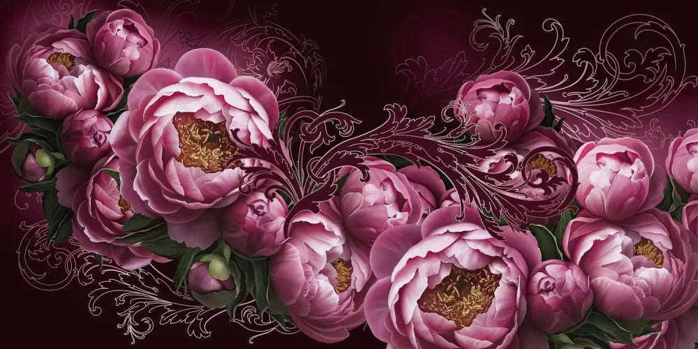 Pink delicate peonies
