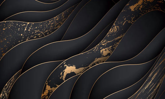 Black marble with gold