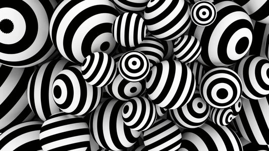 Black and white 3D spheres
