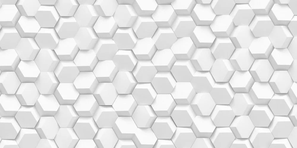 White hexagons 3D