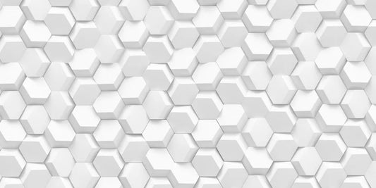 White hexagons 3D