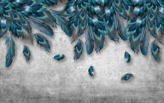 Blue feathers 3D
