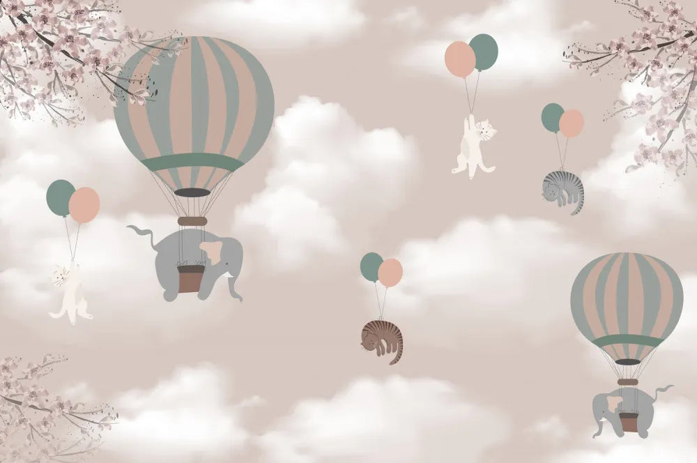 Elephants on balloons