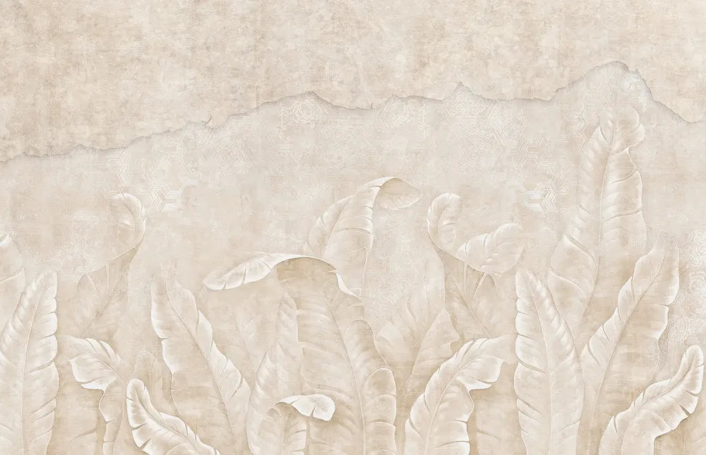 Beige banana leaves