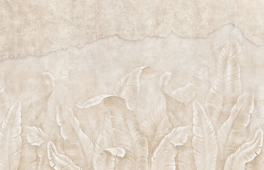 Beige banana leaves